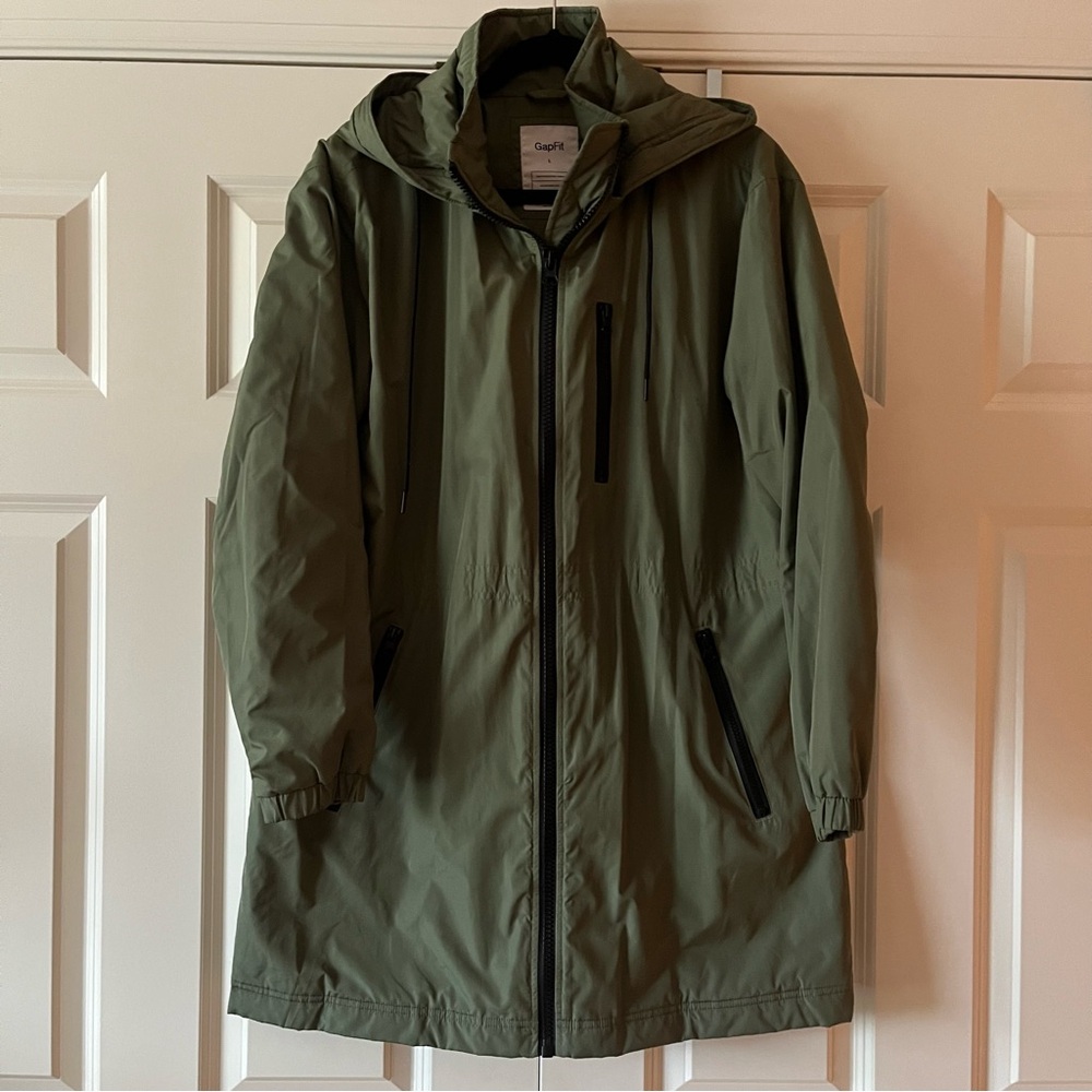 GAP Olive Green Hooded Waterproof Lightweight Jacket